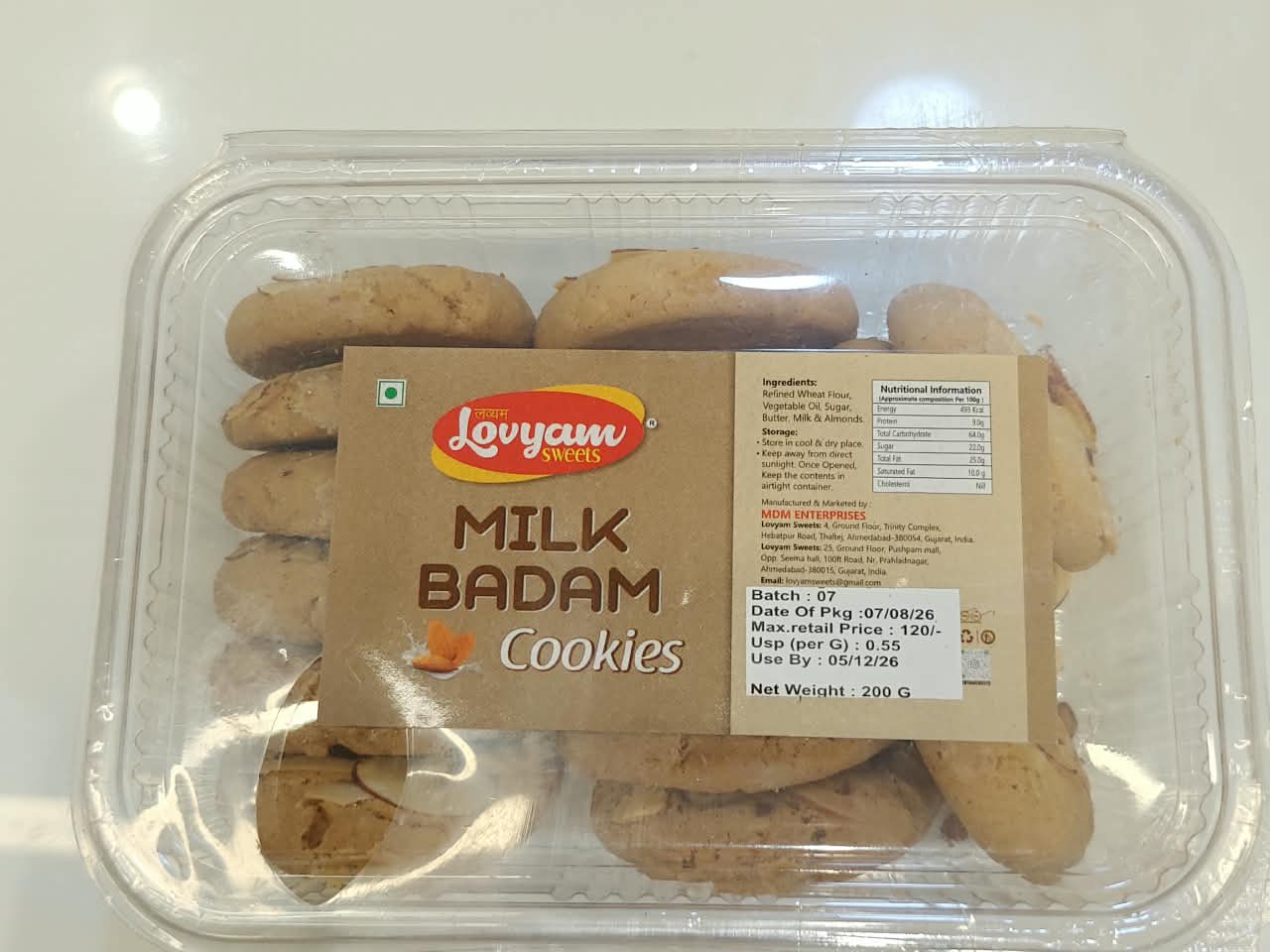 Milk Badam Cookies