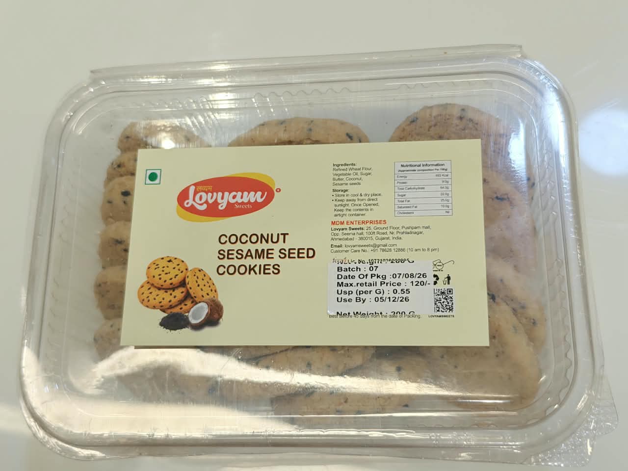 Coconut Sesame Seed Cookies